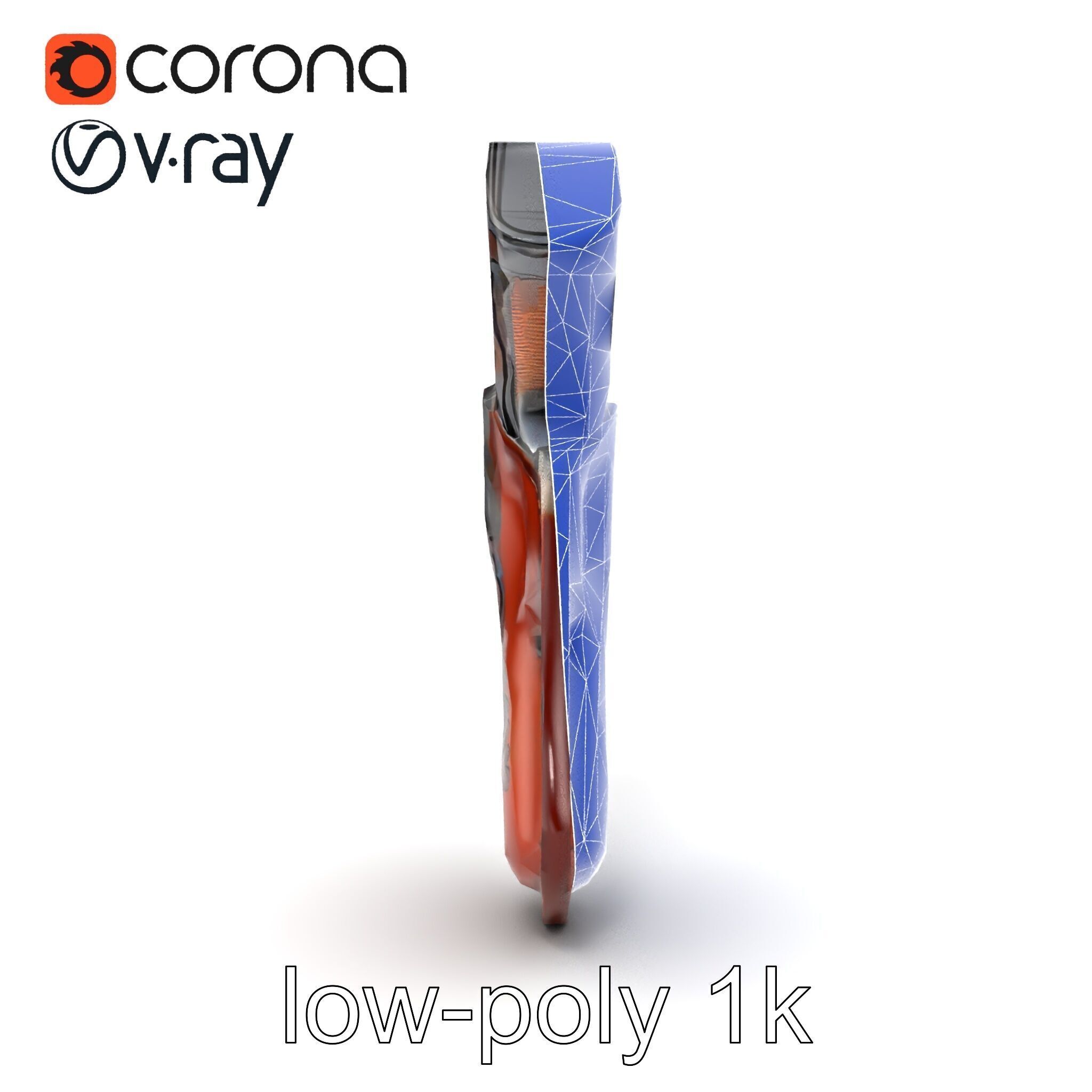 Cowboy Leather Holster Decorative Embossing model pack Low-poly 3D model_20