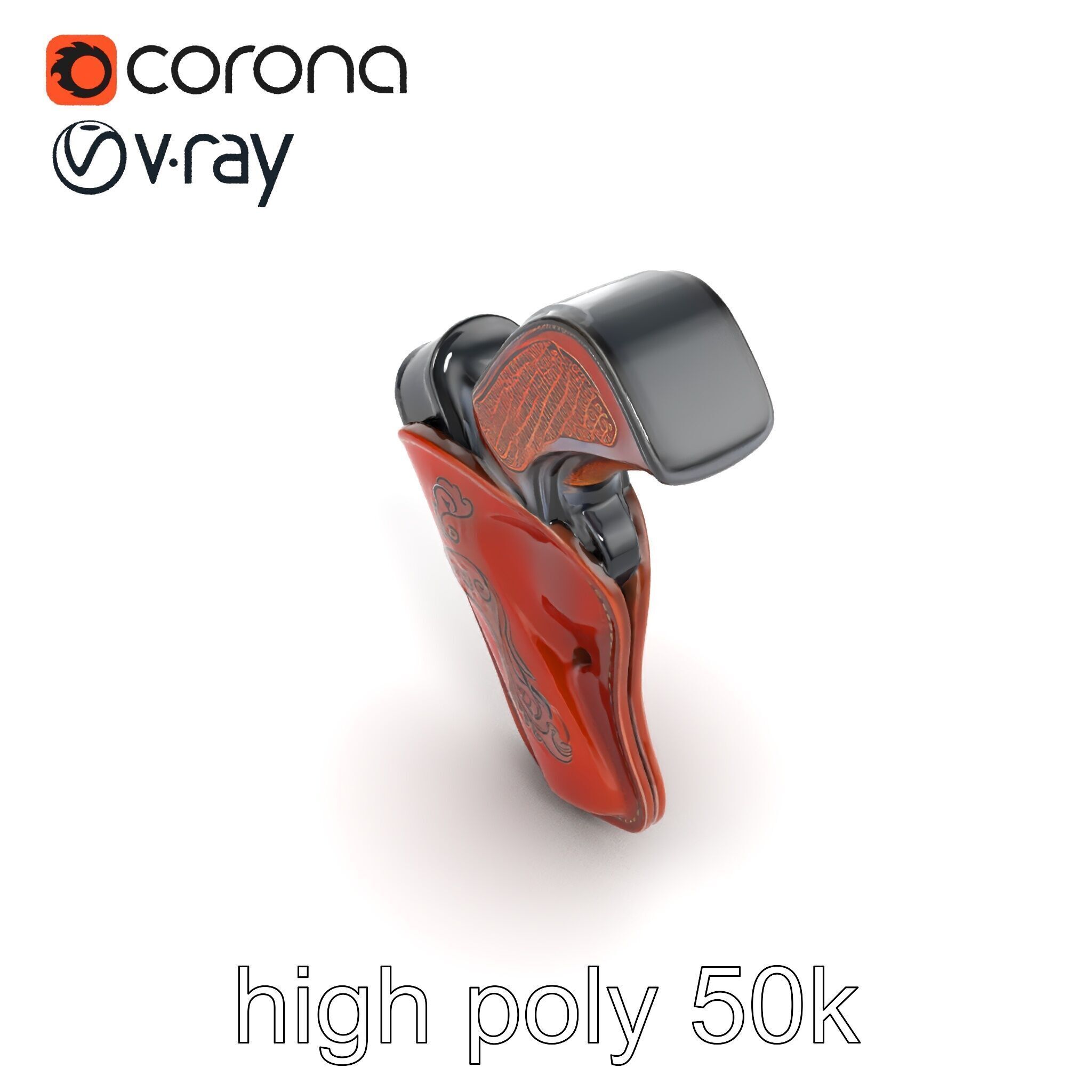 Cowboy Leather Holster Decorative Embossing model pack Low-poly 3D model_29