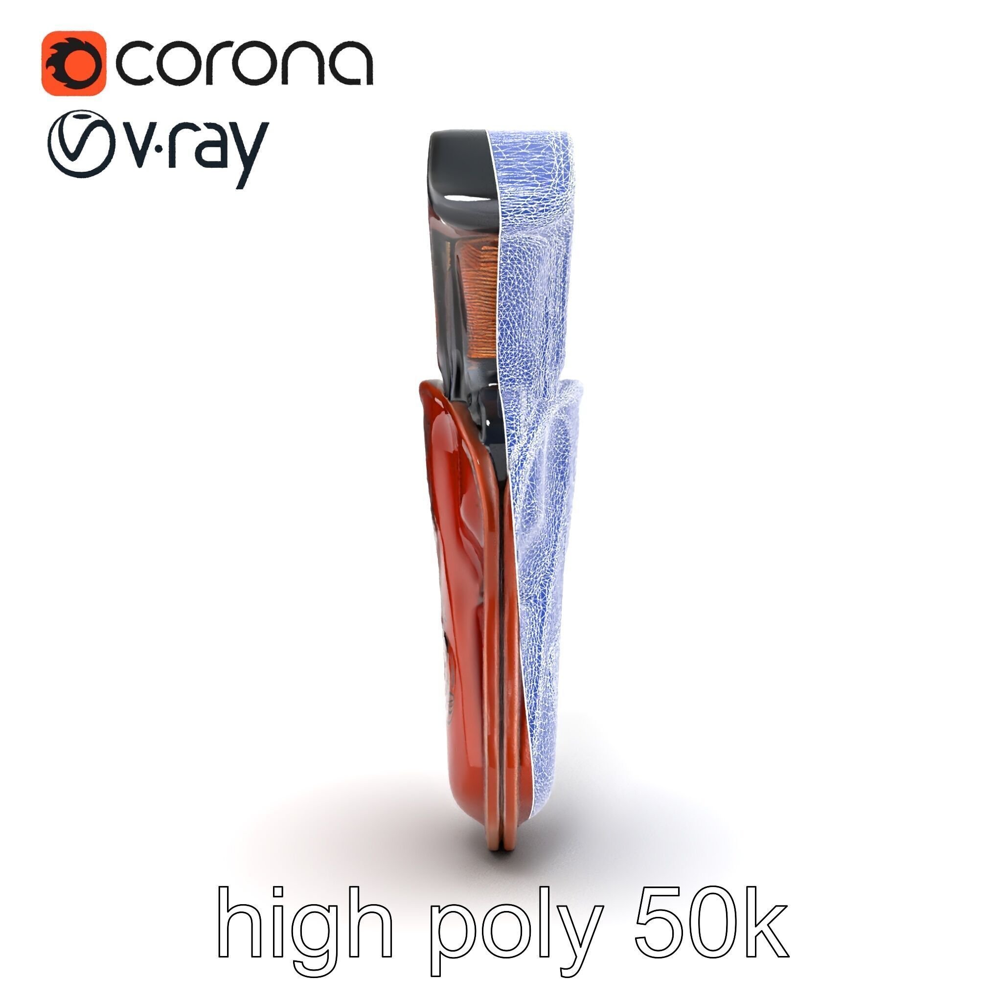 Cowboy Leather Holster Decorative Embossing model pack Low-poly 3D model_14