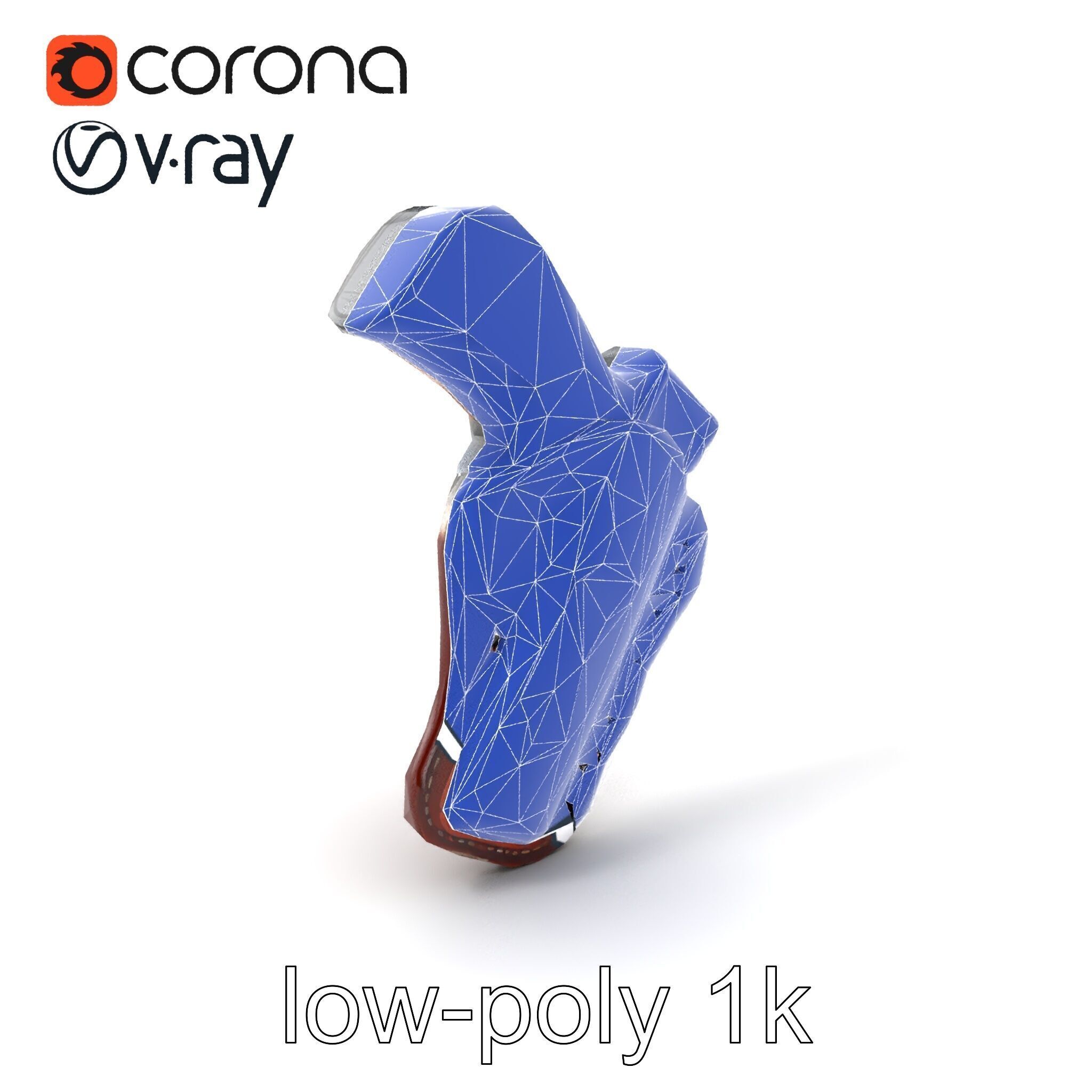 Cowboy Leather Holster Decorative Embossing model pack Low-poly 3D model_6