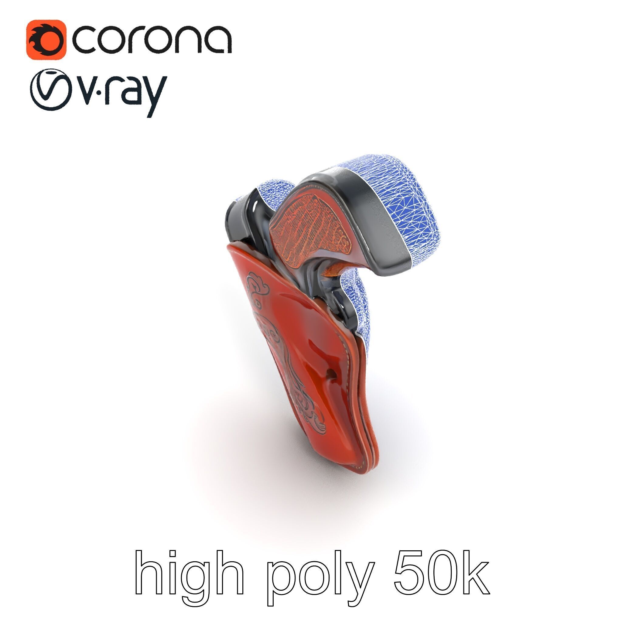 Cowboy Leather Holster Decorative Embossing model pack Low-poly 3D model_19