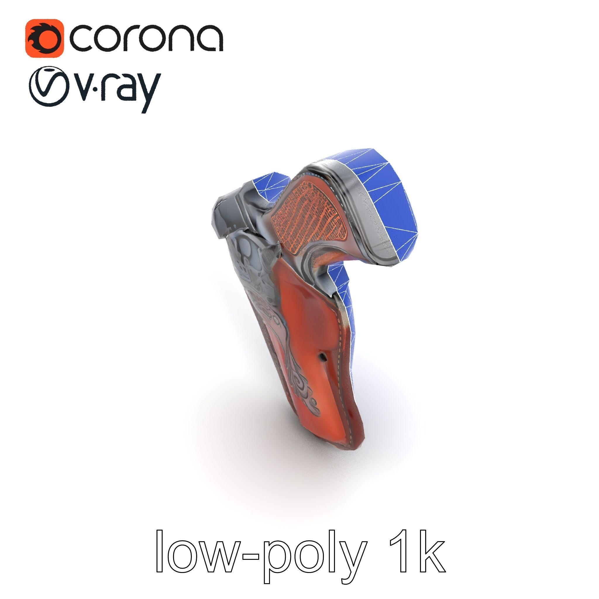 Cowboy Leather Holster Decorative Embossing model pack Low-poly 3D model_27