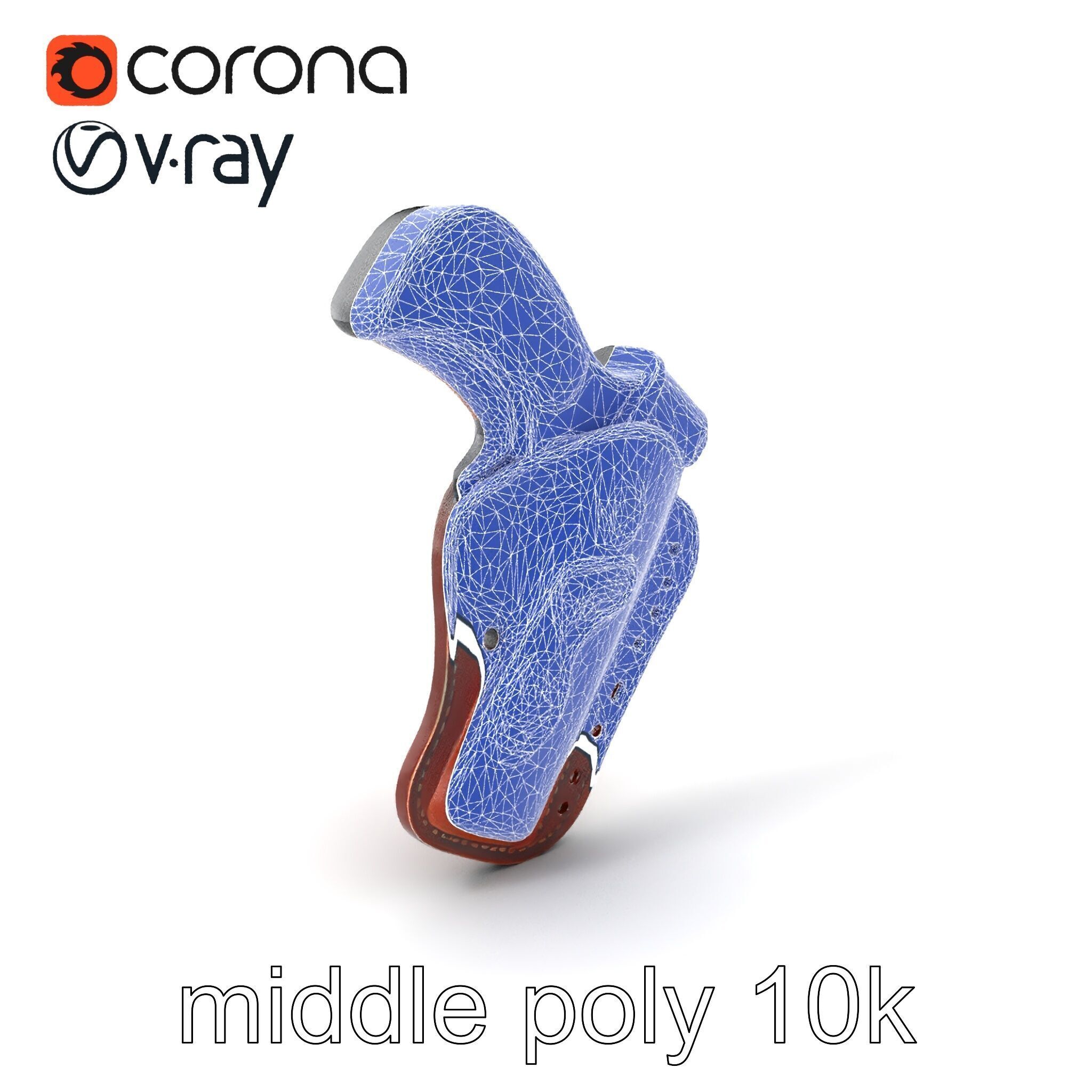 Cowboy Leather Holster Decorative Embossing model pack Low-poly 3D model_5