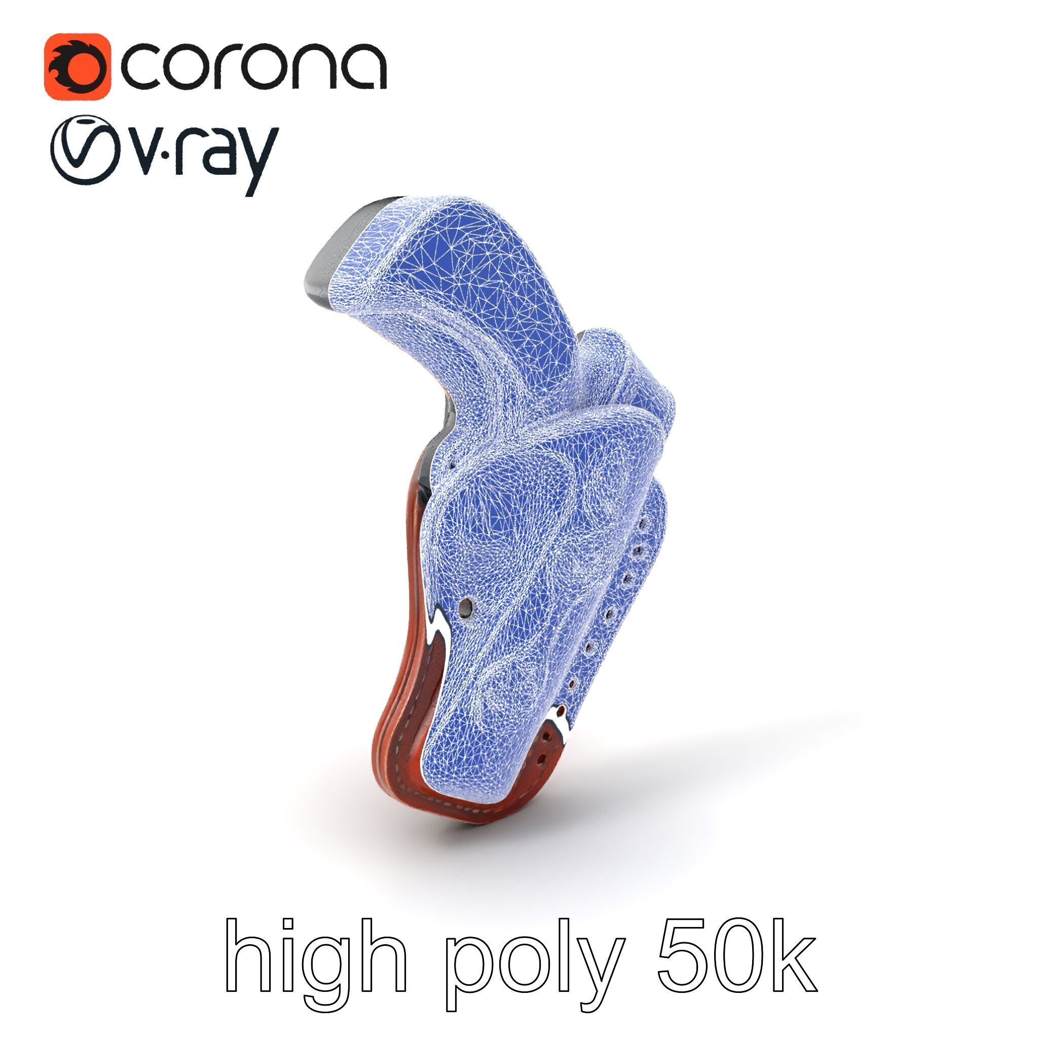 Cowboy Leather Holster Decorative Embossing model pack Low-poly 3D model_1