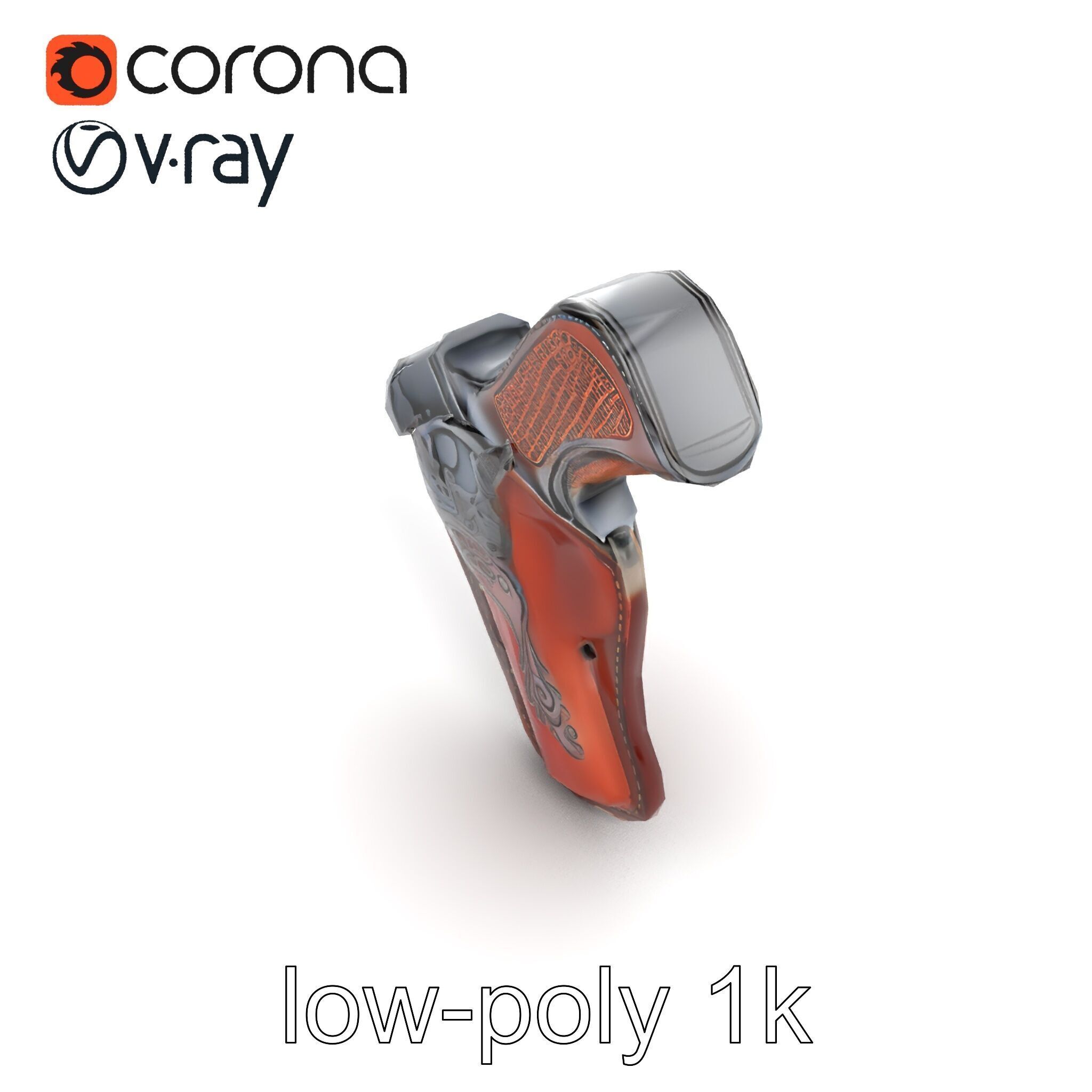 Cowboy Leather Holster Decorative Embossing model pack Low-poly 3D model_18