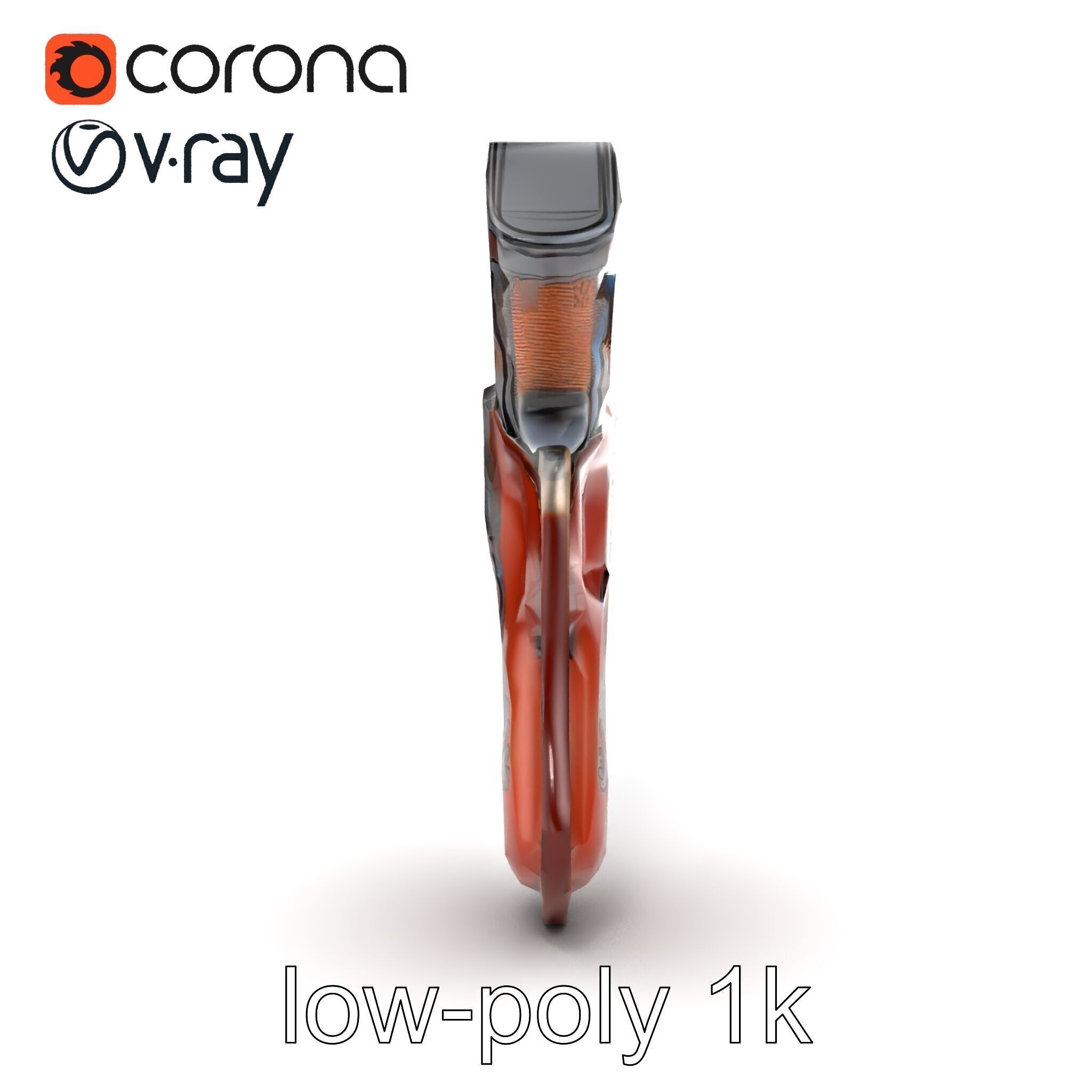 Cowboy Leather Holster Decorative Embossing model pack Low-poly 3D model_12