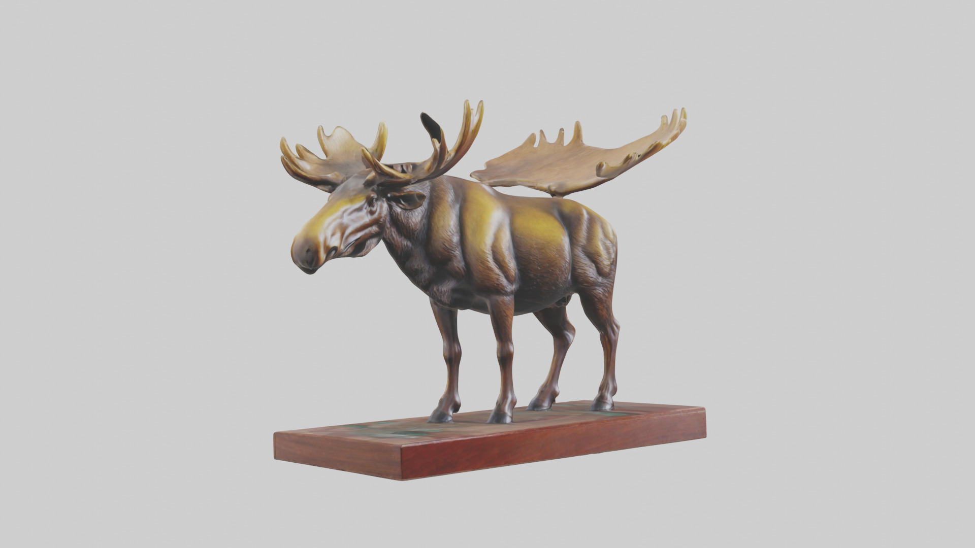 Moose statue model Low-poly 3D model_11