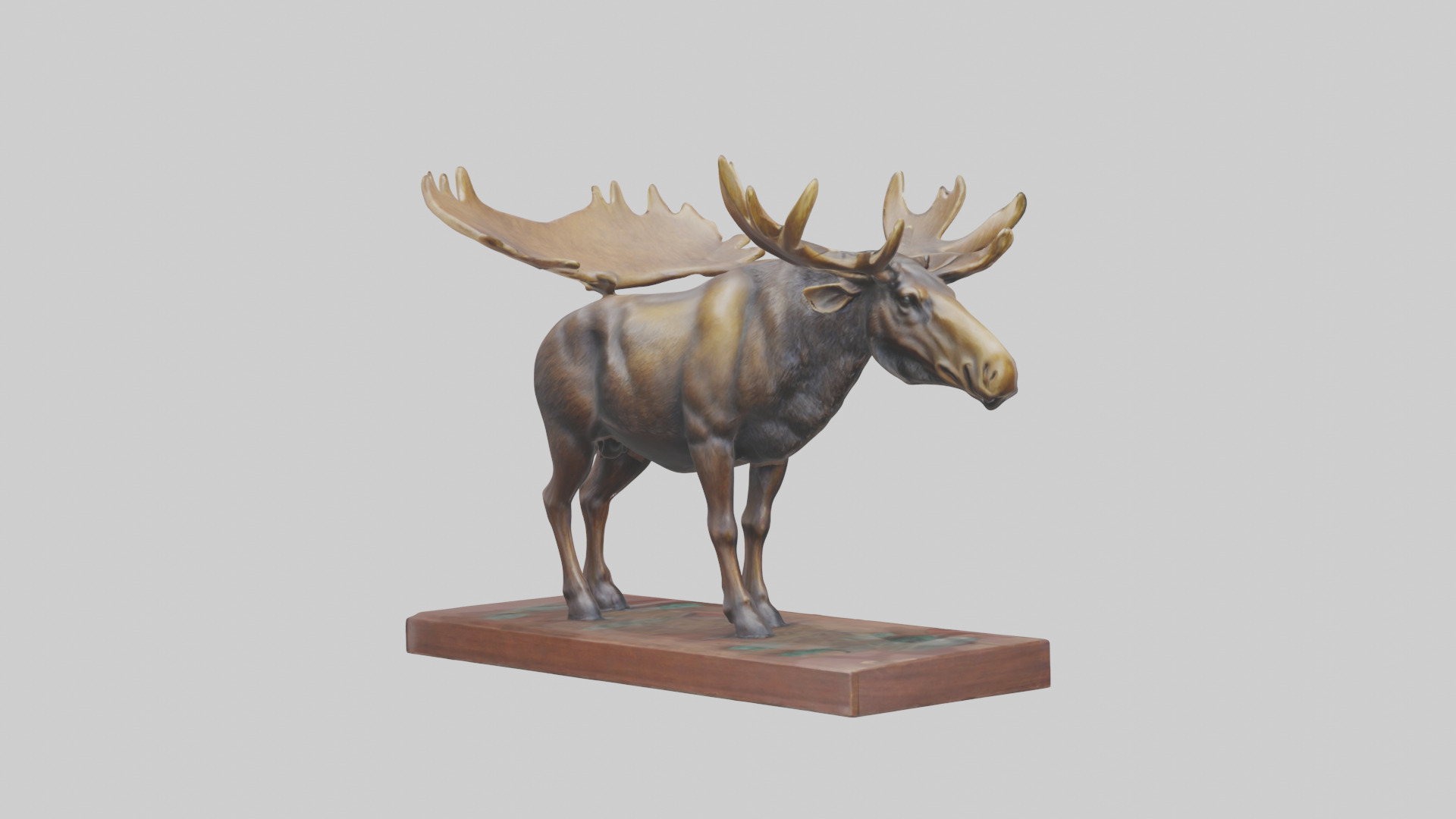 Moose statue model Low-poly 3D model_2