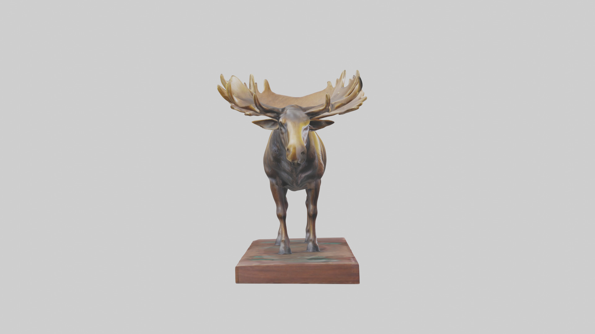 Moose statue model Low-poly 3D model_13