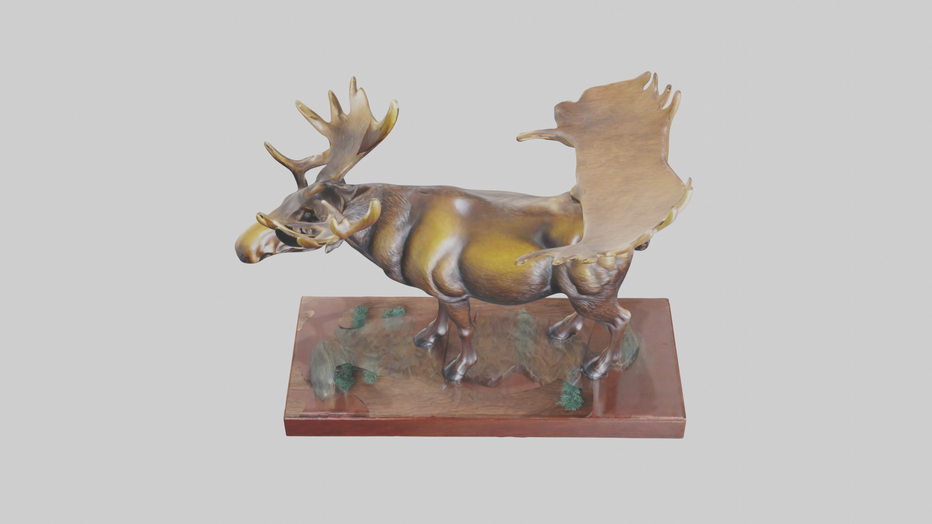 Moose statue model Low-poly 3D model_16