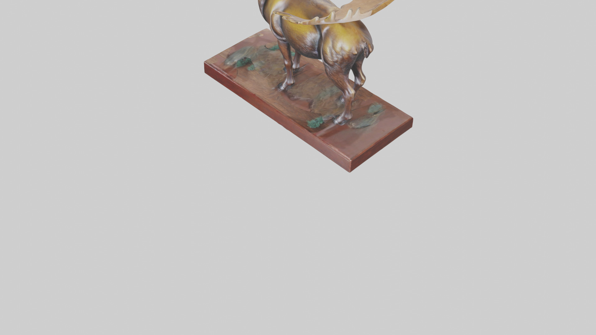 Moose statue model Low-poly 3D model_5
