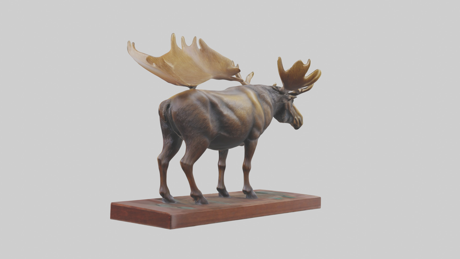 Moose statue model Low-poly 3D model_1
