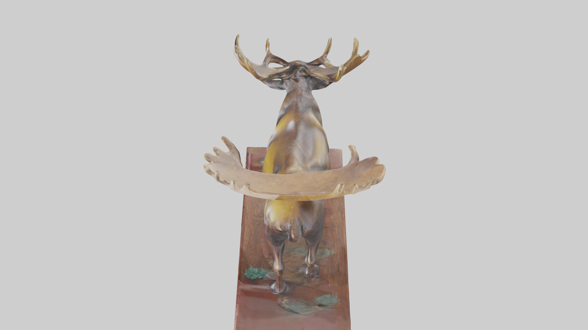 Moose statue model Low-poly 3D model_17