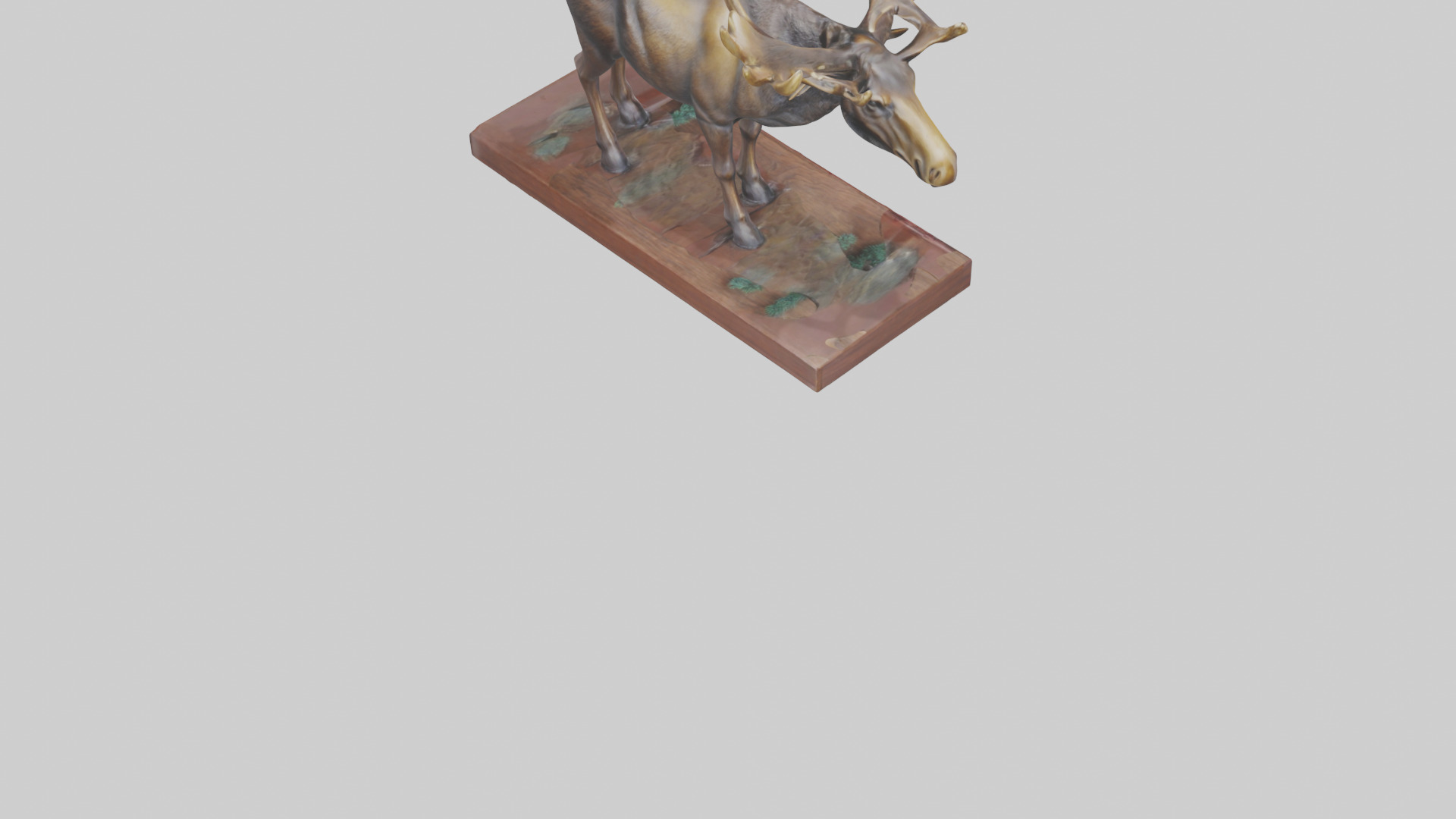 Moose statue model Low-poly 3D model_4