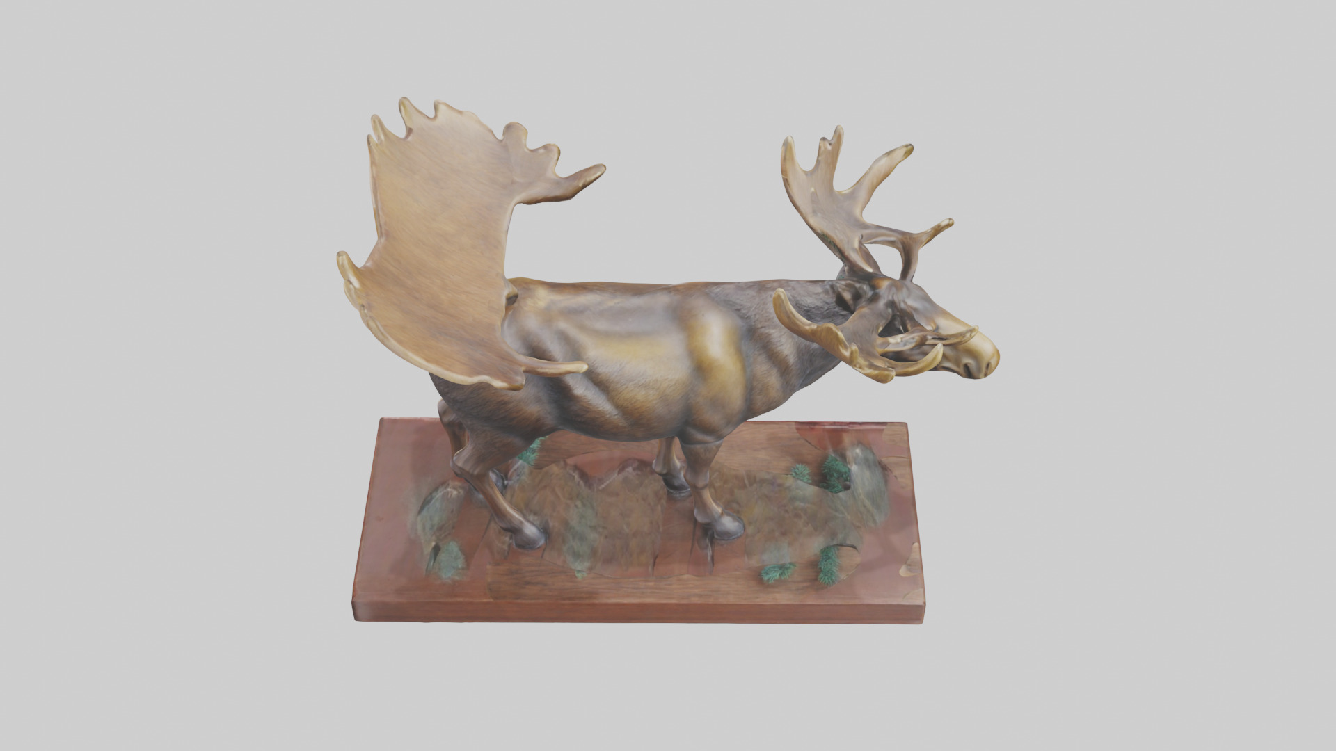 Moose statue model Low-poly 3D model_15
