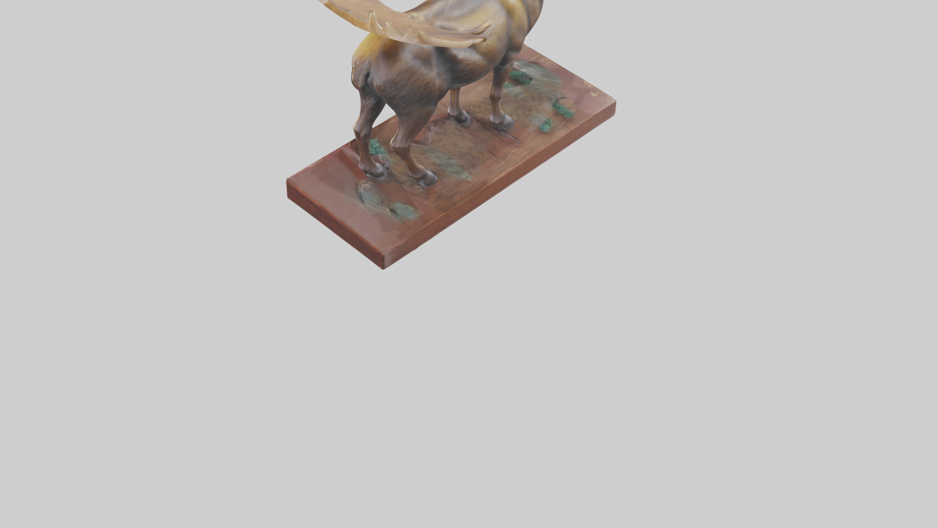 Moose statue model Low-poly 3D model_3