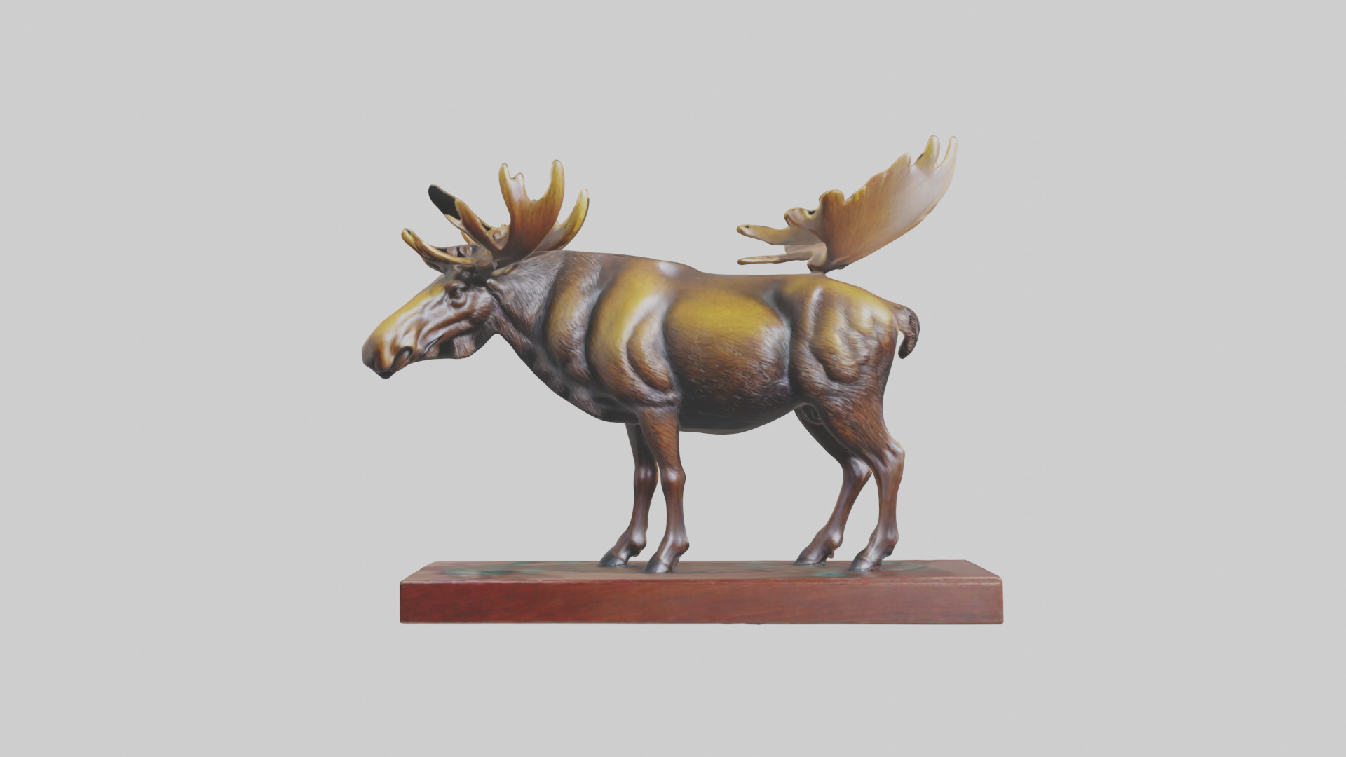 Moose statue model Low-poly 3D model_9