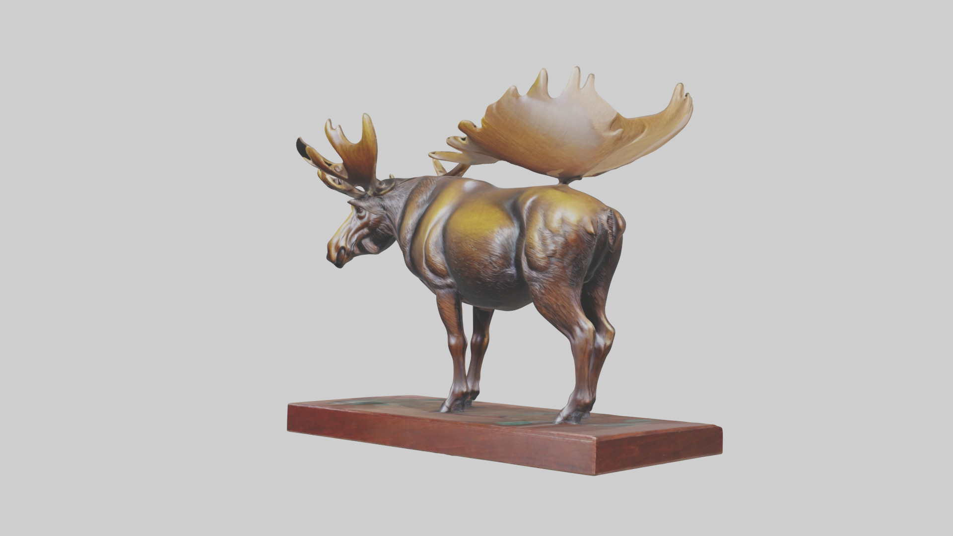 Moose statue model Low-poly 3D model_8