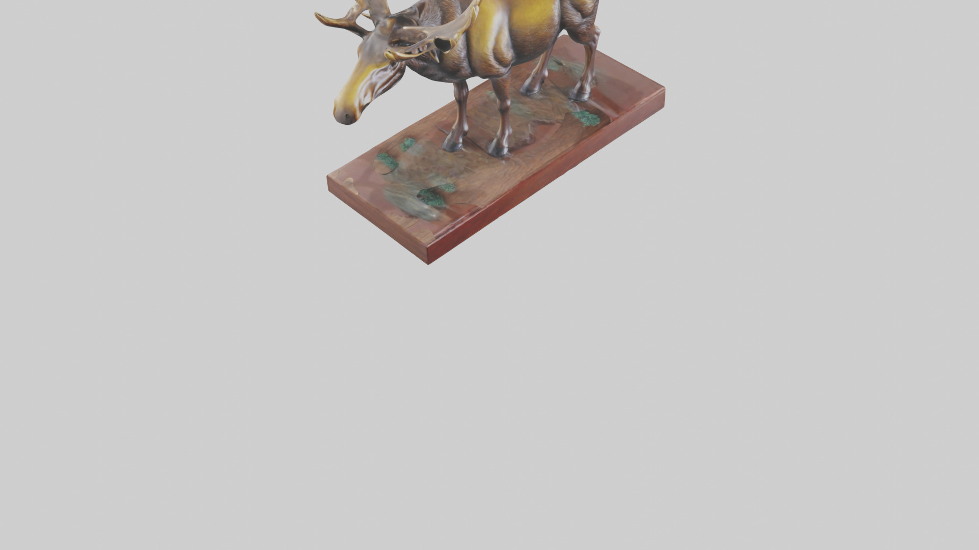 Moose statue model Low-poly 3D model_6