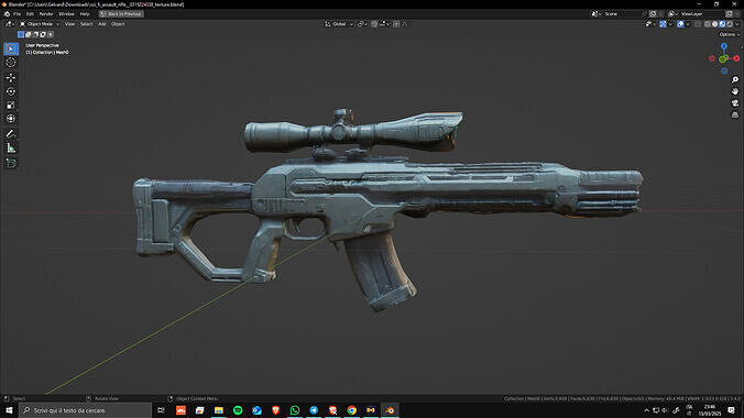 Sci-Fi Assault Rifle 01 Low Poly Game Ready Asset Low-poly 3D model