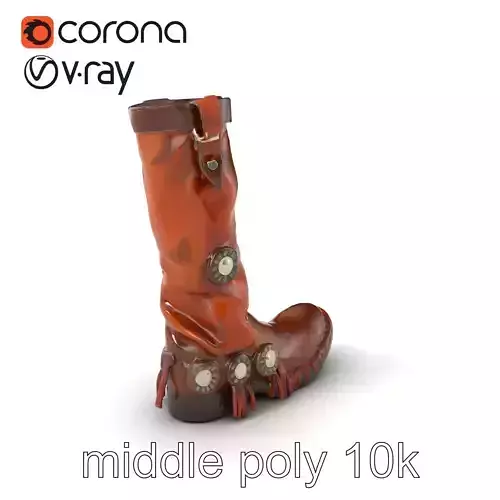 Western Leather Chaps with Silver Conchos model pack