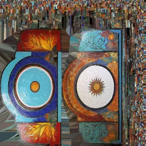 Mosaic wall art model Low-poly 3D model