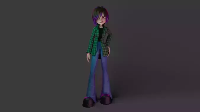 Edgy girl lady woman 3D model