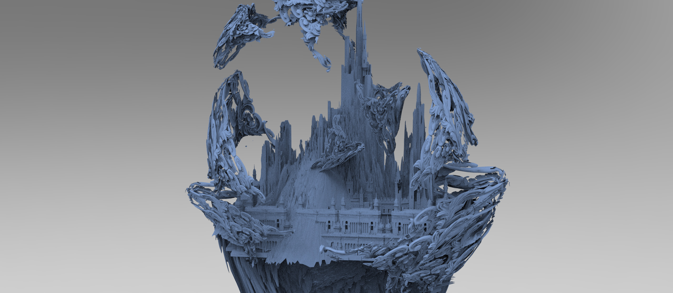 Fantasy underworld mountains collection 1 3D model_4