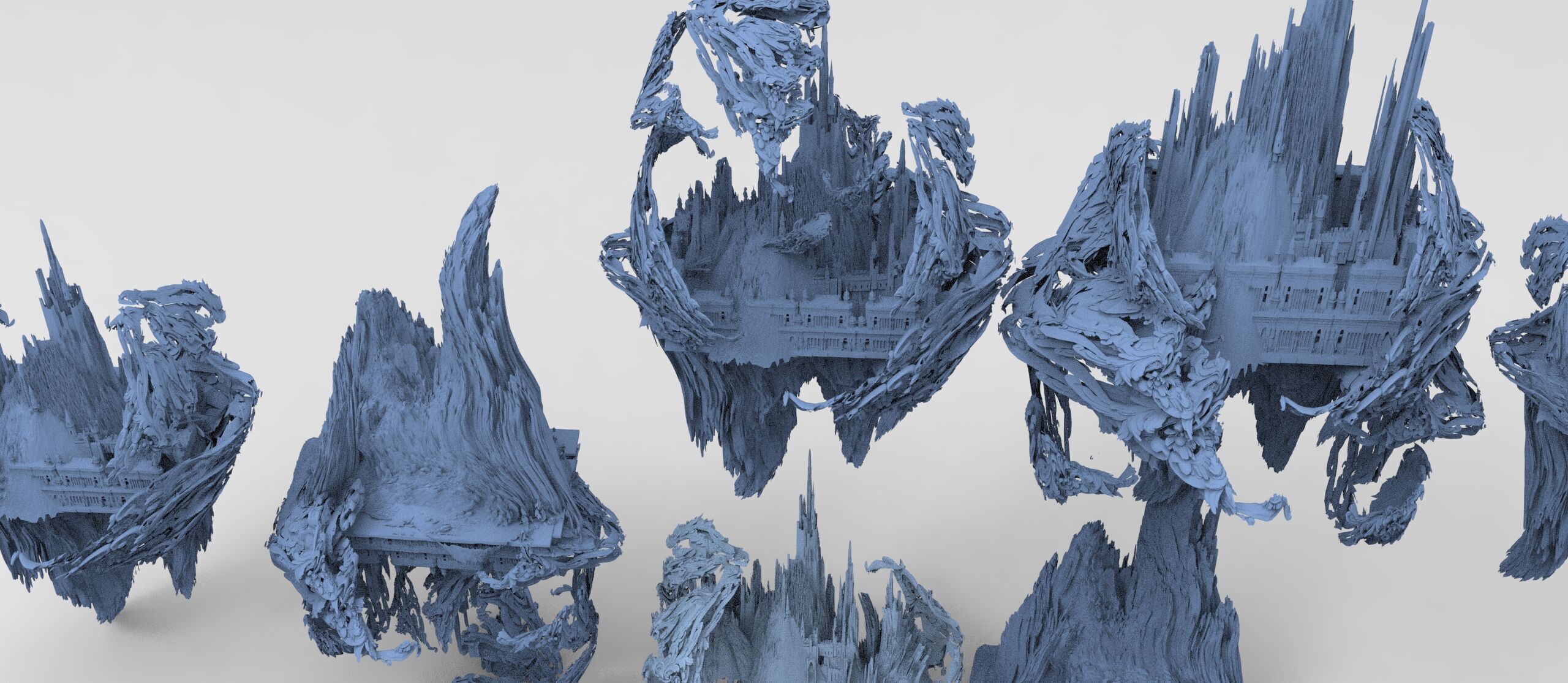 Fantasy underworld mountains collection 1 3D model_1