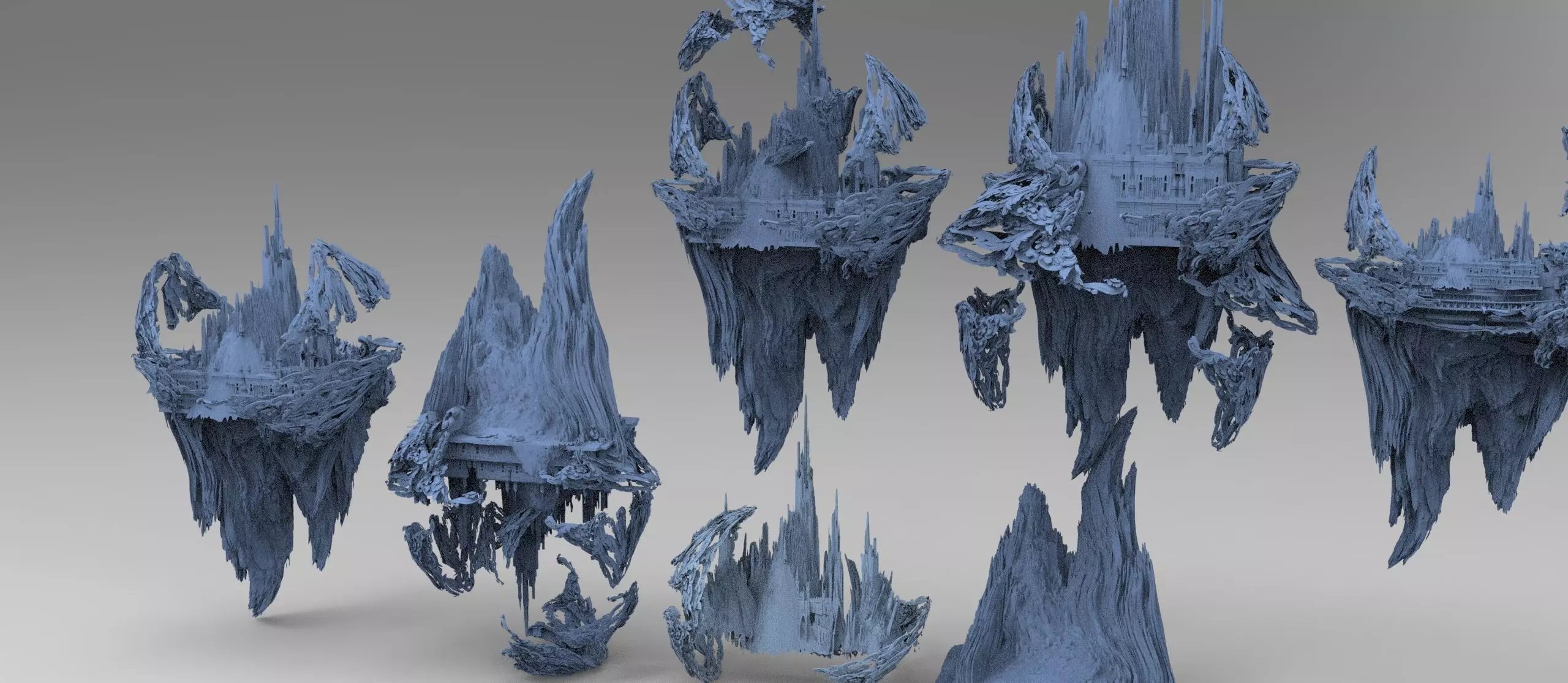 Fantasy underworld mountains collection 1 3D model_0