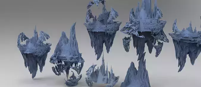 Fantasy underworld mountains collection 1