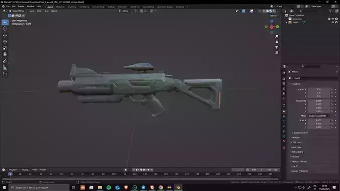 Sci-Fi Assault Rifle 02 Low Poly Game Ready Asset