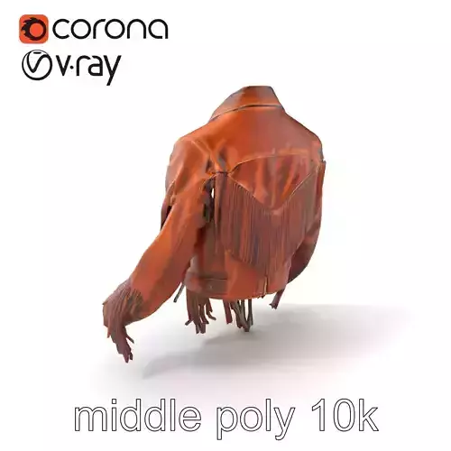 Fringed Suede Jacket Vintage Style model pack