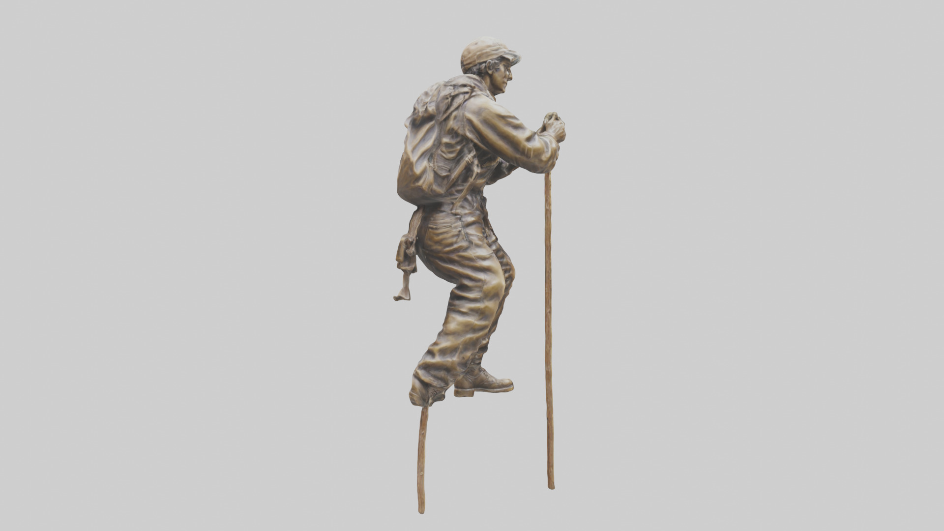 Mountain Climber Statue model Low-poly 3D model_4