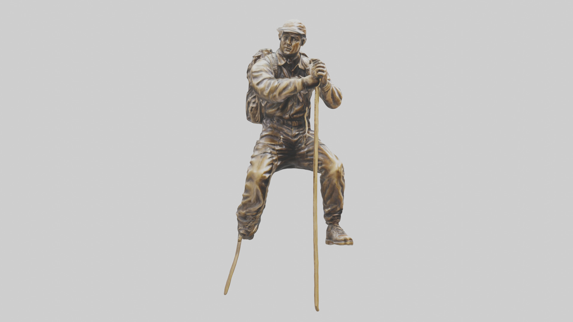 Mountain Climber Statue model Low-poly 3D model_11