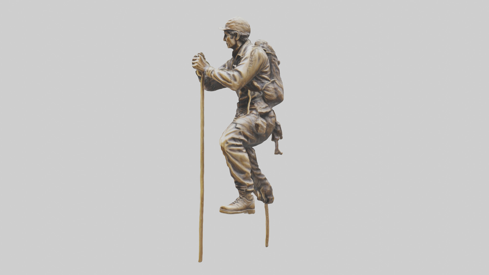 Mountain Climber Statue model Low-poly 3D model_1