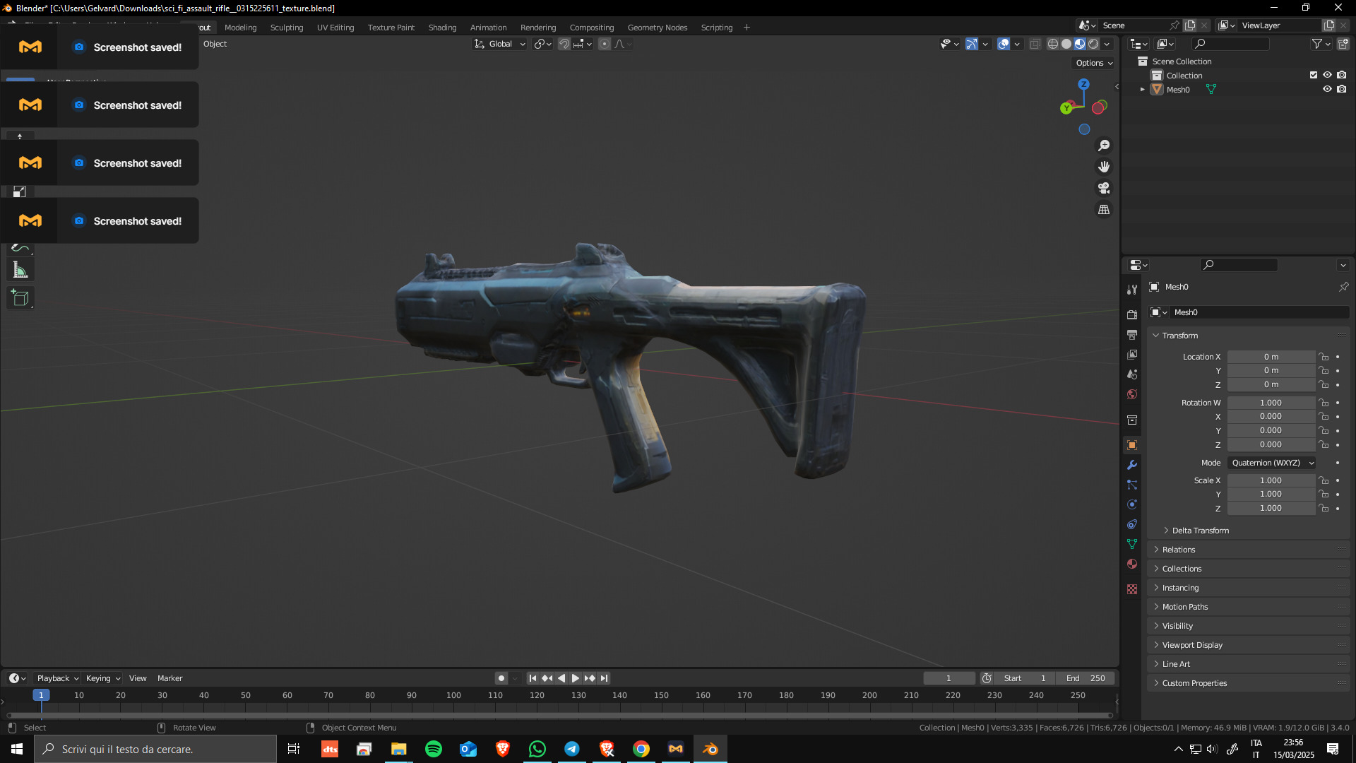 Sci-Fi Assault Rifle 03 Low Poly Game Ready Asset Low-poly 3D model_4