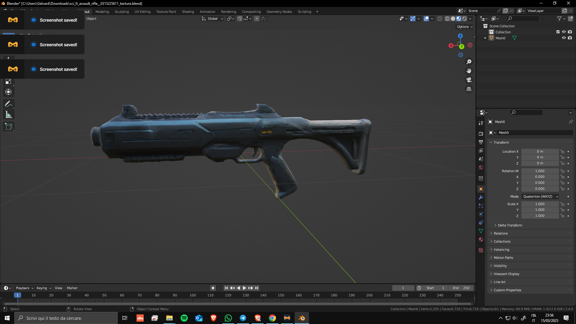 Sci-Fi Assault Rifle 03 Low Poly Game Ready Asset Low-poly 3D model_3