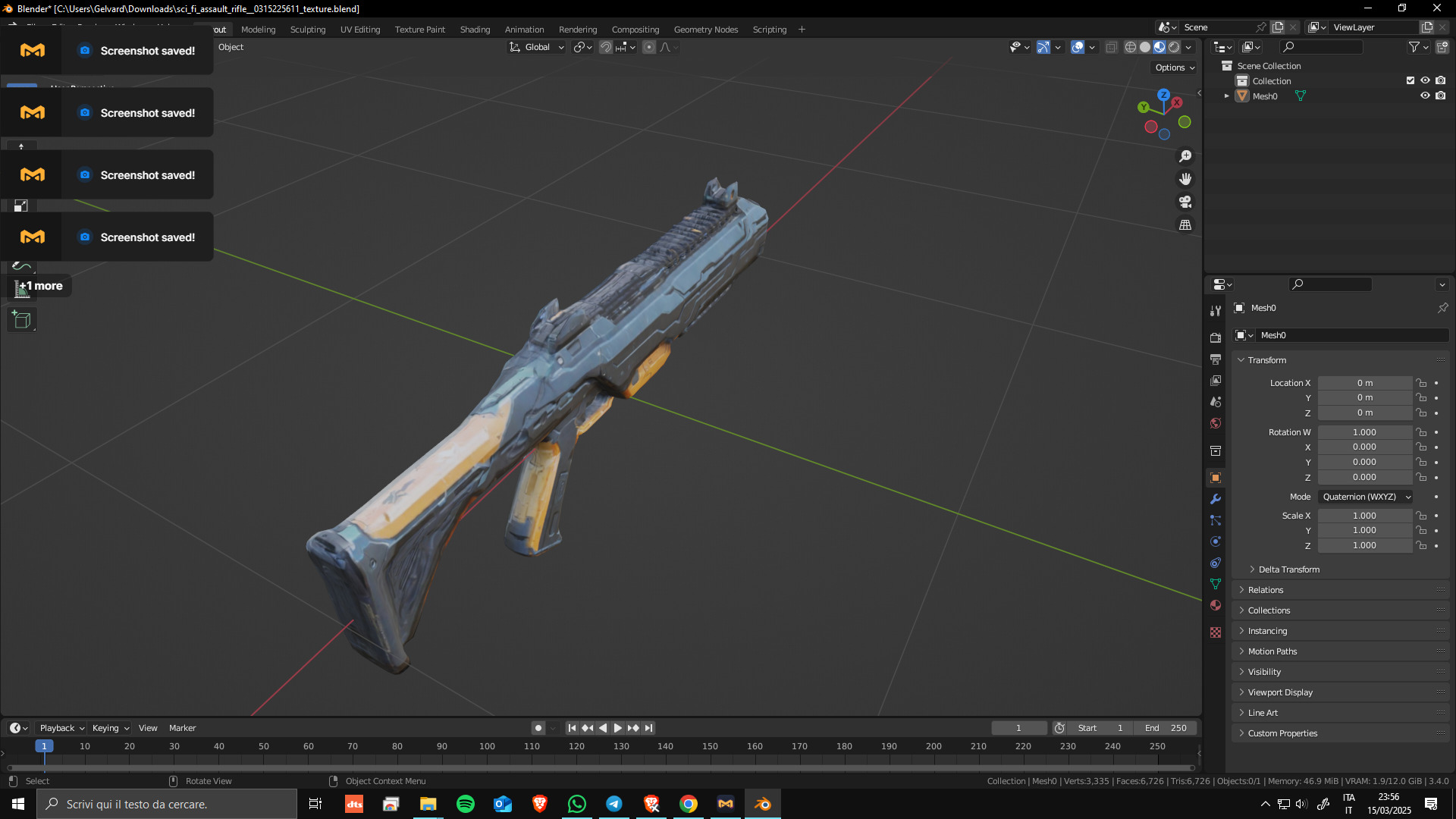 Sci-Fi Assault Rifle 03 Low Poly Game Ready Asset Low-poly 3D model_5
