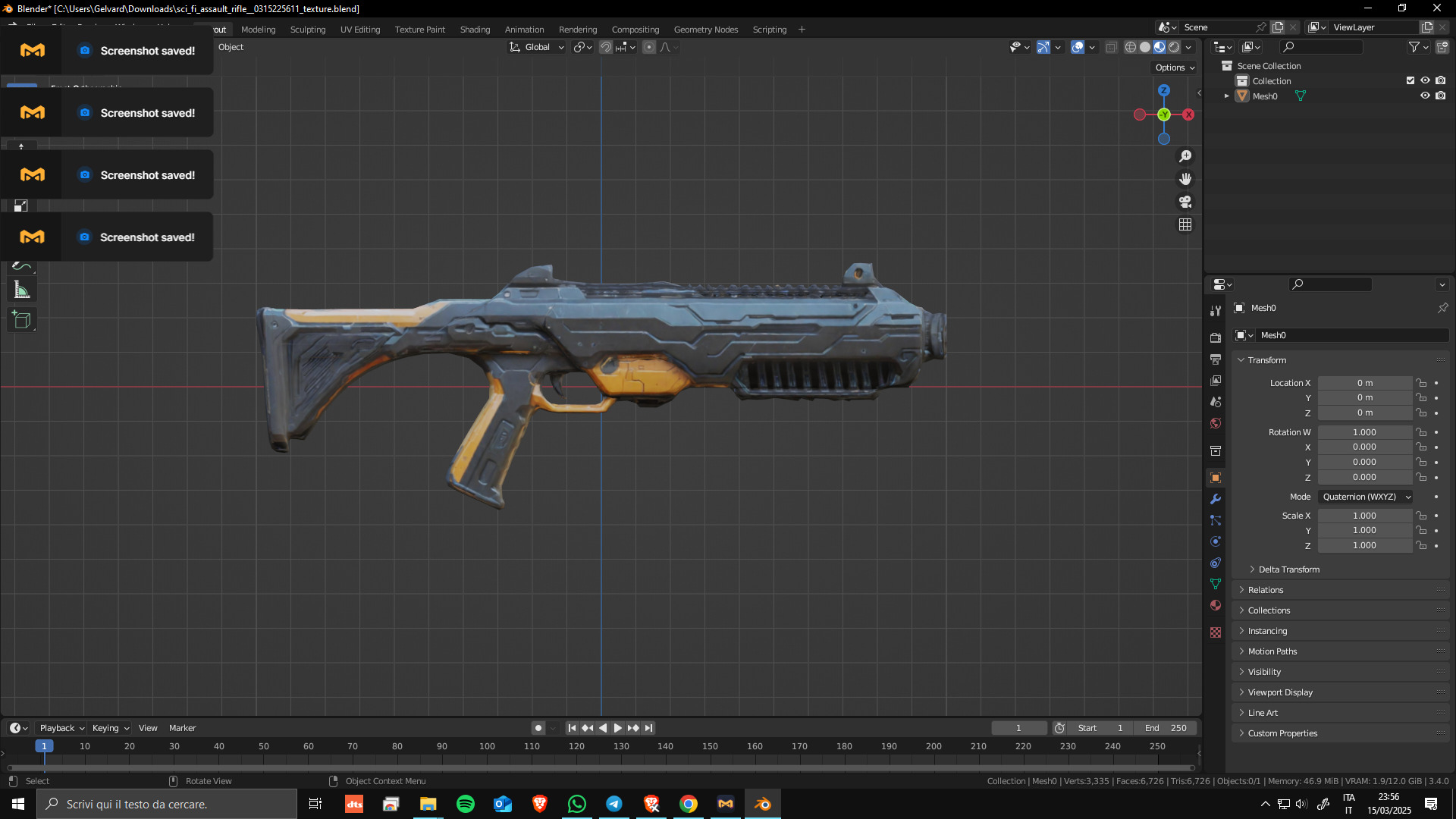 Sci-Fi Assault Rifle 03 Low Poly Game Ready Asset Low-poly 3D model_8