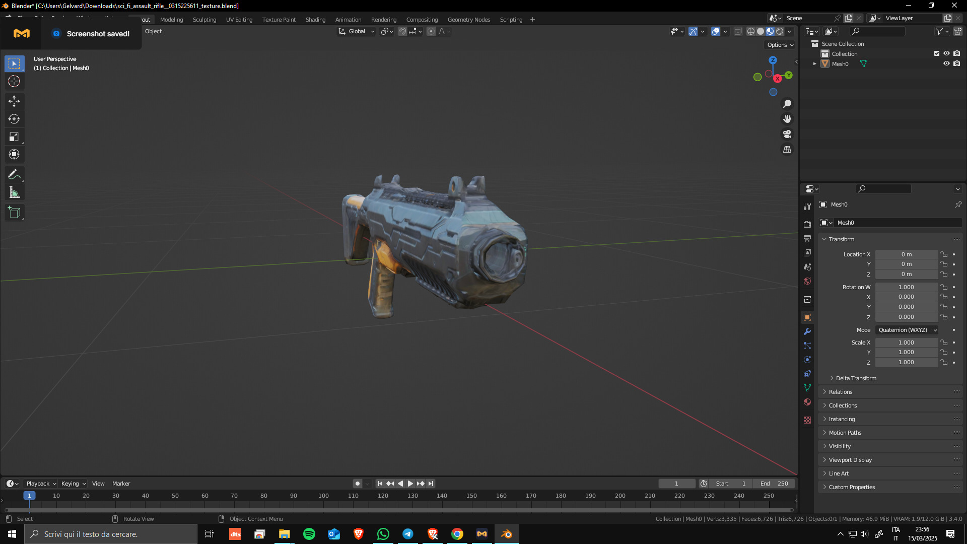 Sci-Fi Assault Rifle 03 Low Poly Game Ready Asset Low-poly 3D model_1