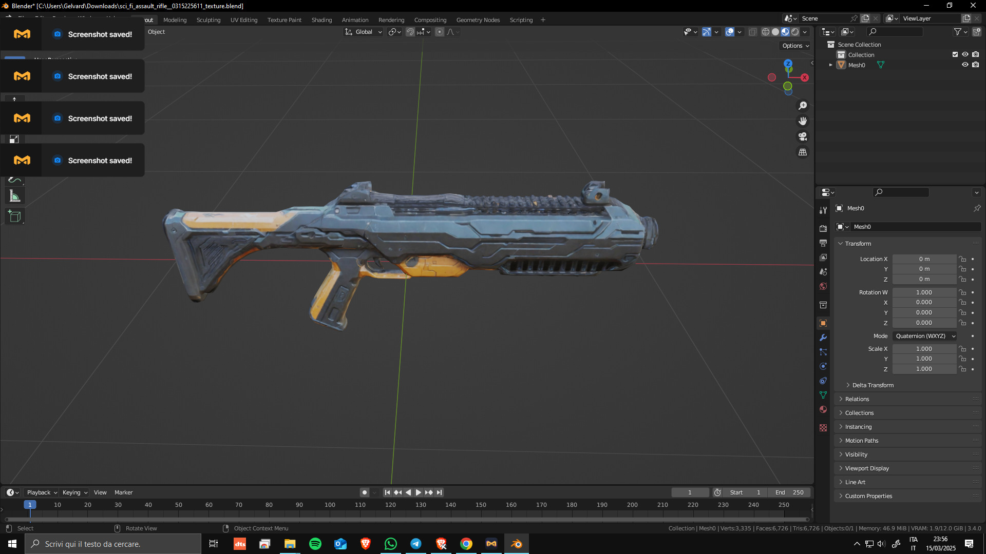 Sci-Fi Assault Rifle 03 Low Poly Game Ready Asset Low-poly 3D model_7