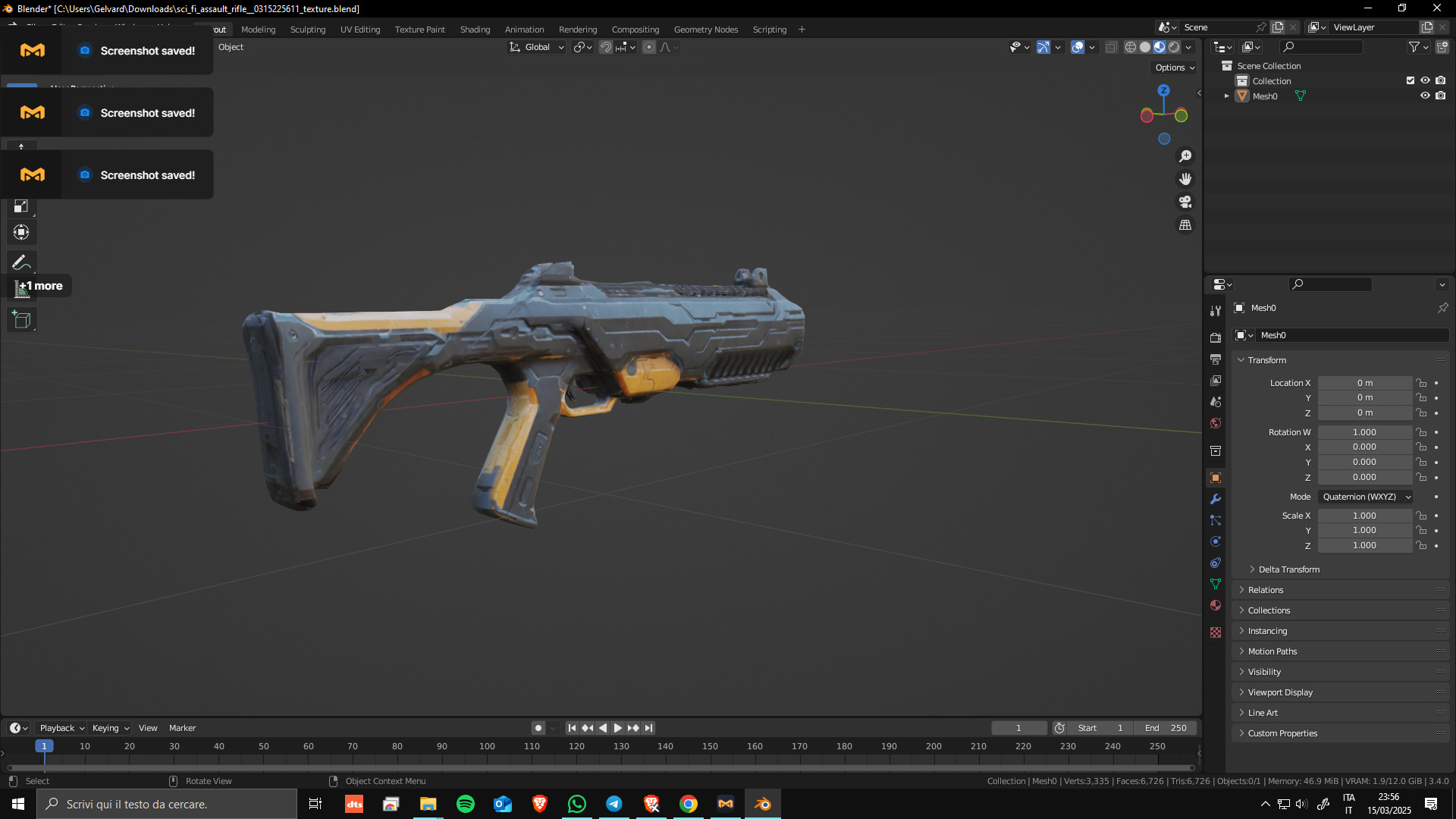 Sci-Fi Assault Rifle 03 Low Poly Game Ready Asset Low-poly 3D model_6