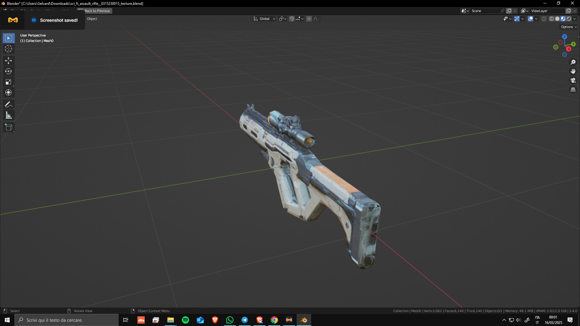 Sci-Fi Assault Rifle 04 Low Poly Game Ready Asset Low-poly 3D model_8