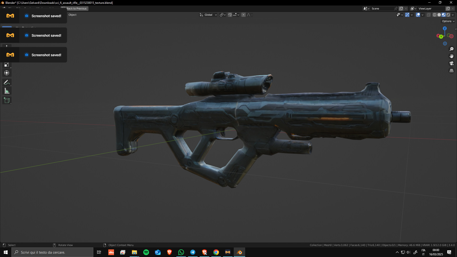 Sci-Fi Assault Rifle 04 Low Poly Game Ready Asset Low-poly 3D model_3