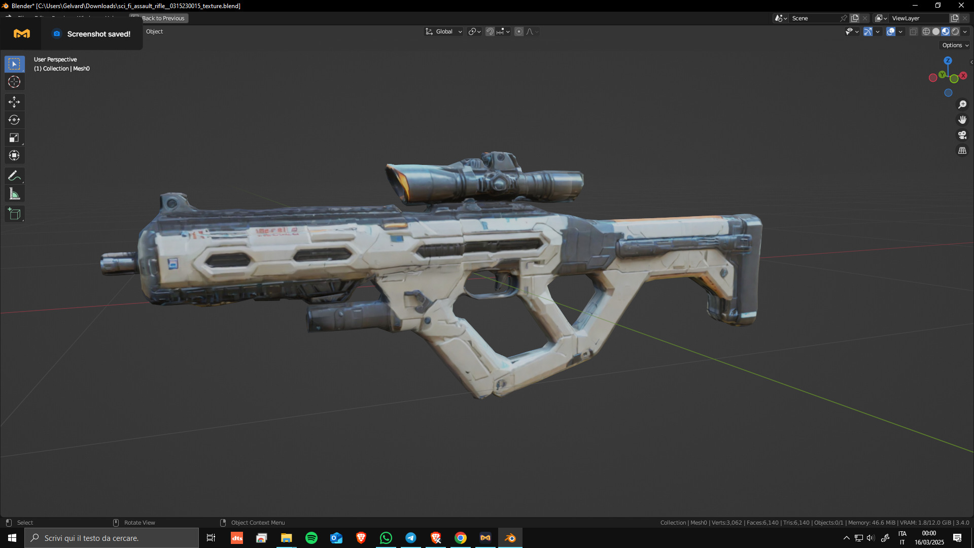 Sci-Fi Assault Rifle 04 Low Poly Game Ready Asset Low-poly 3D model_1