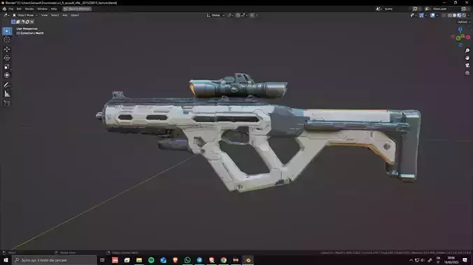 Sci-Fi Assault Rifle 04 Low Poly Game Ready Asset