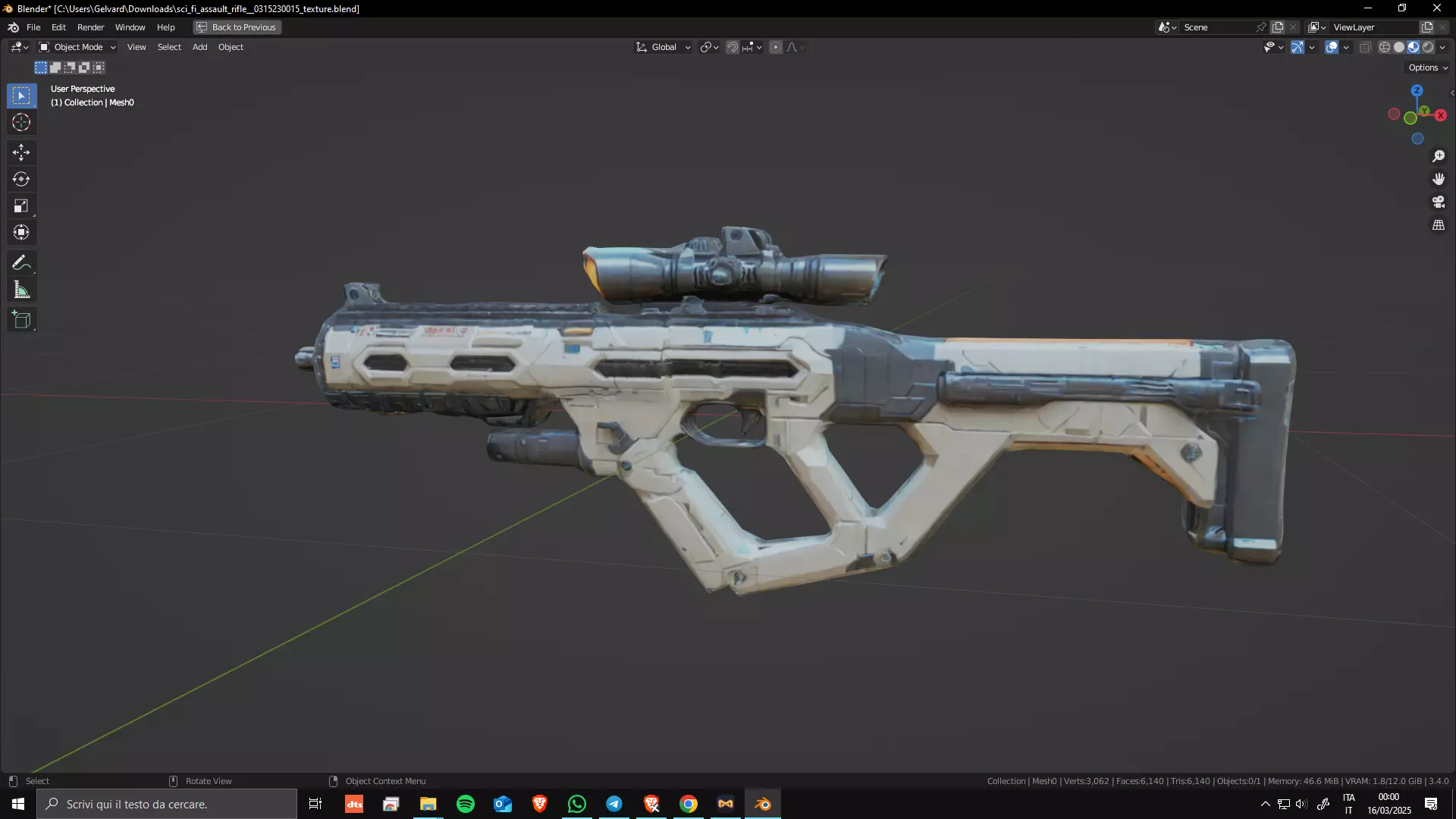 Sci-Fi Assault Rifle 04 Low Poly Game Ready Asset Low-poly 3D model_0