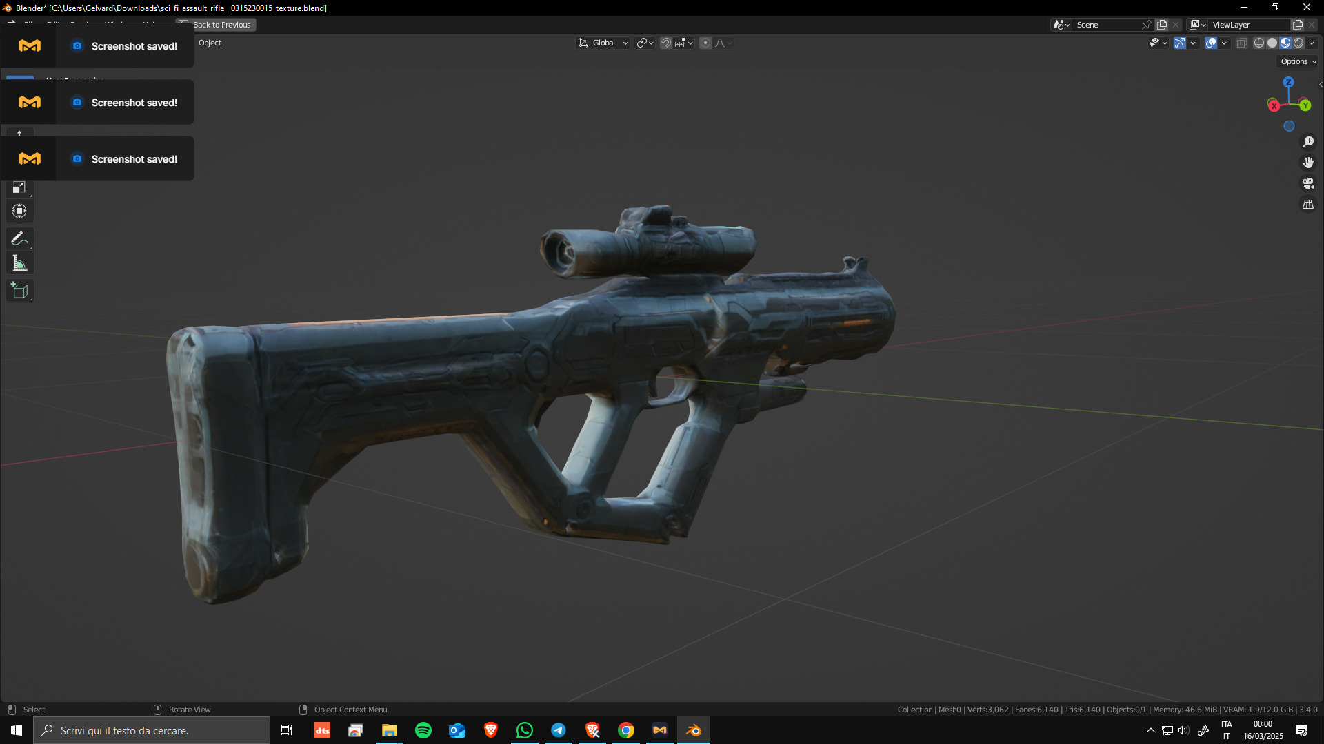 Sci-Fi Assault Rifle 04 Low Poly Game Ready Asset Low-poly 3D model_4