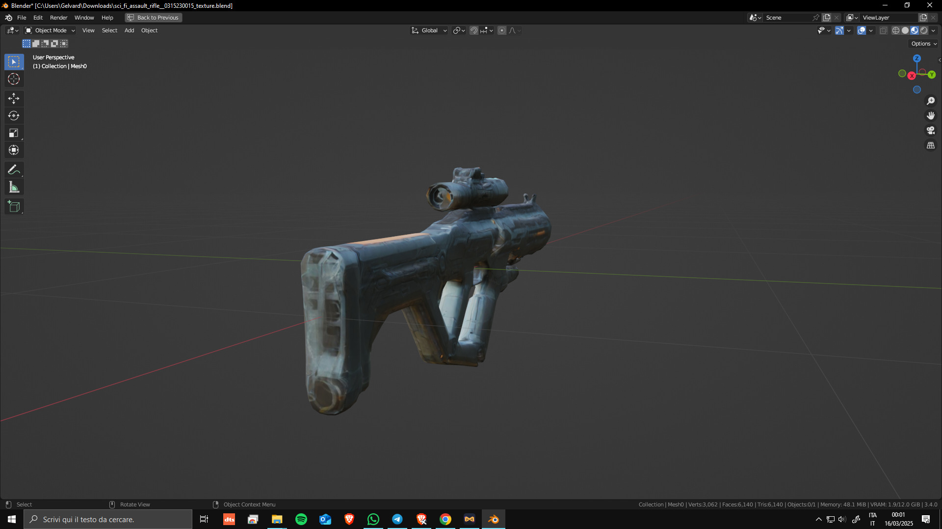 Sci-Fi Assault Rifle 04 Low Poly Game Ready Asset Low-poly 3D model_7